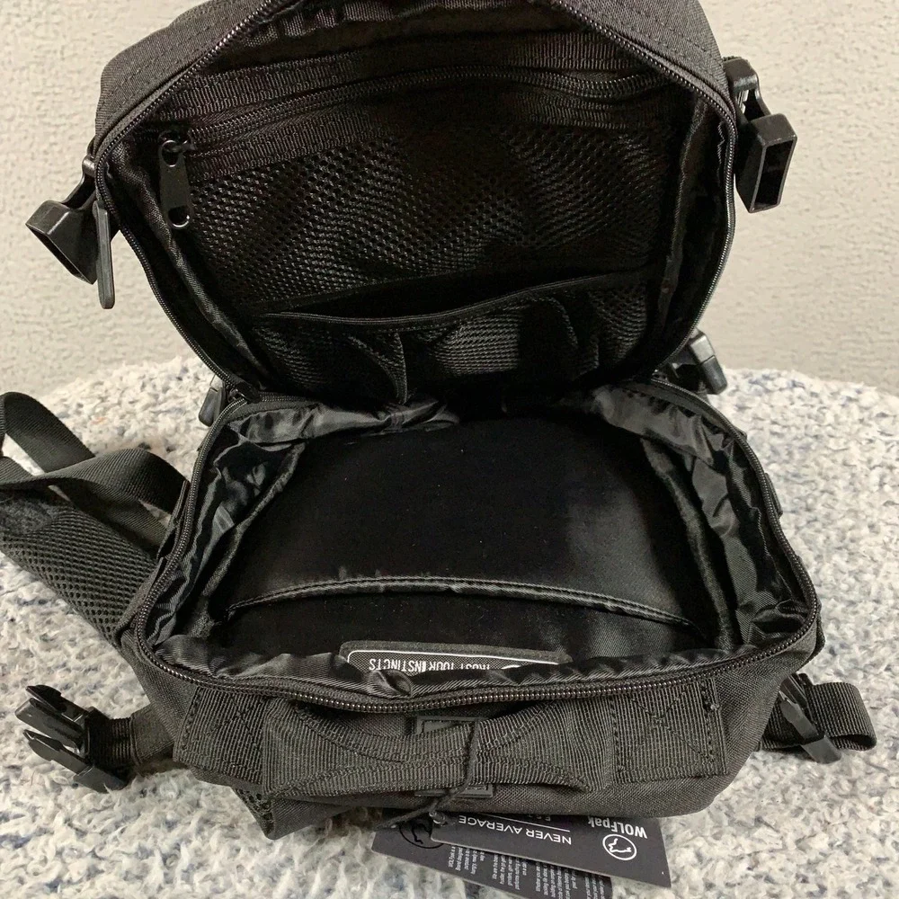 WOLFpak Mini Backpack Unisex OS Black Tactical Gym Bag MOLLE Ruck Pack Rucking